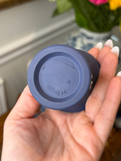 Vintage Wedgwood Portland Jasperware Toothpick Vase, 2.5” Tall