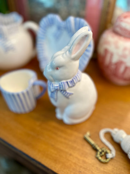 Vintage Haldon Group Bunny with Blue Ribbon | Japan, c. 1990