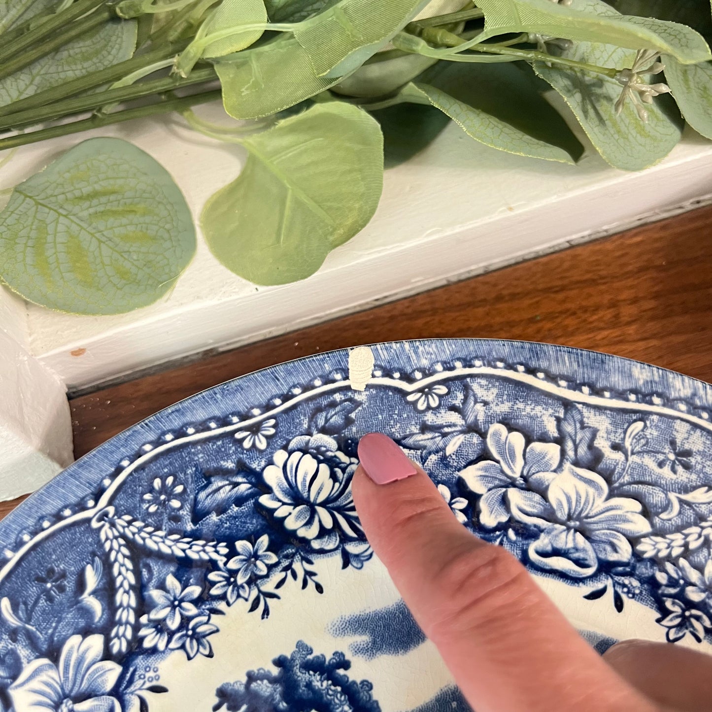 Barratts 'Old Castle' Blue and White Transferware 9 " Plates, Blue Transferware, Vintage Blue China - Set of 6