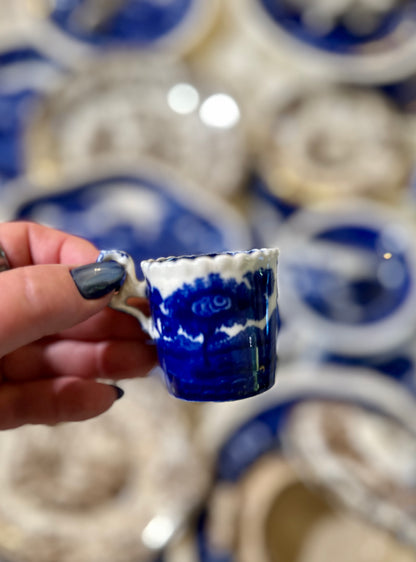 Early 20th Century Copeland Spode Tower Blue Demitasse Flat Cup
