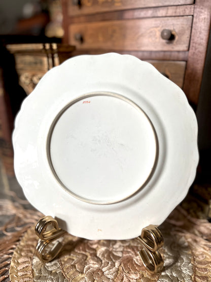 Absolutely Gorgeous Antique English Floral Cobalt Hand Painted Plate