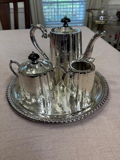 Stunning Barker Ellis three piece tea set! Includes pitcher, creamer, and sugar!
