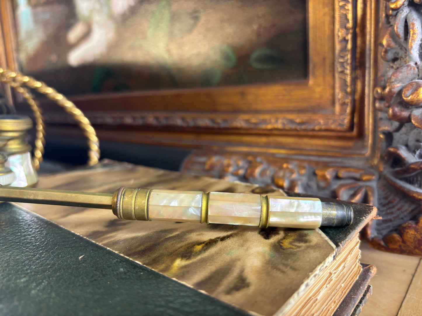 Antique French Paris Opera glasses with mother of pearl and handle! As is!