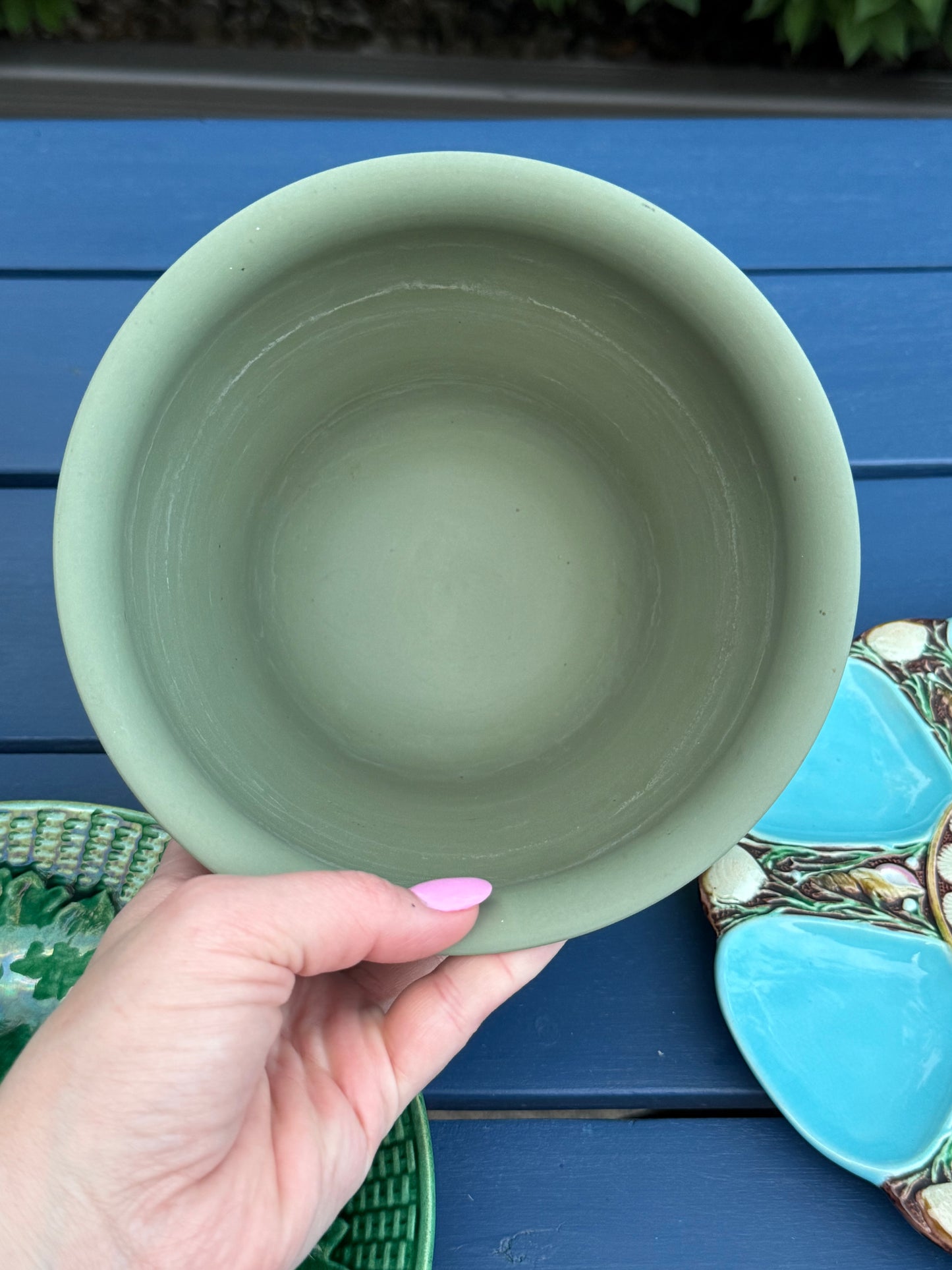Large, 7" TALL Wedgwood Sage Green Jasperware Planter | Style DA4385 | Made in England