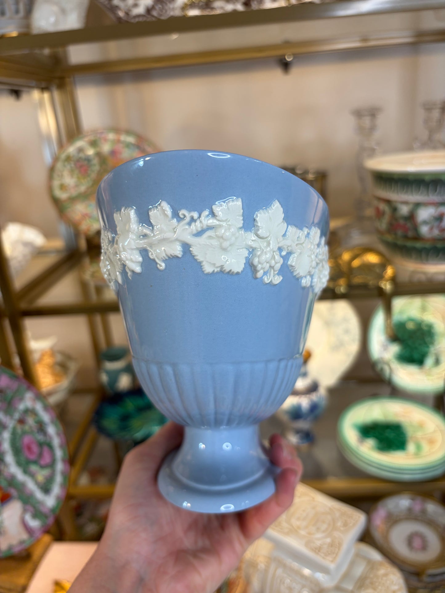 Gorgeous Wedgwood Queen’s ware oval centerpiece bowl!