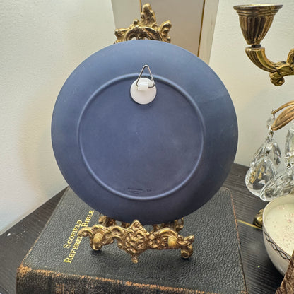 Vintage Wedgwood Royal Blue Jasperware Cherub plate