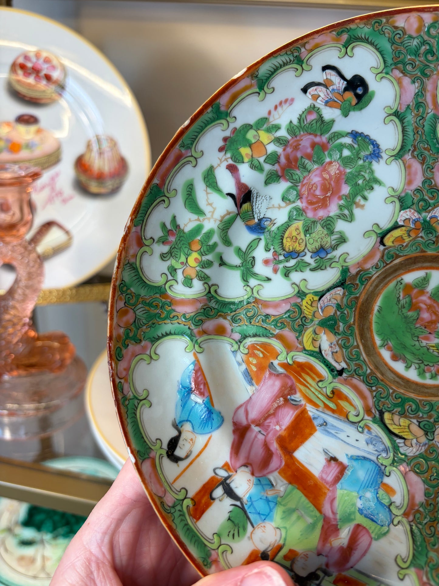 Antique Famille Rose plate! As is!
