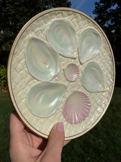Vintage Minton Salt-Glaze Oyster Plate 8.5”