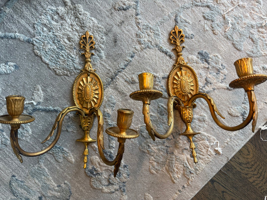 Live 12/15 Lagaus - Vintage Pair of Brass Sconces
