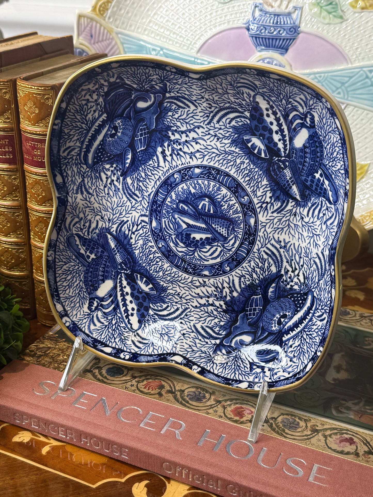 Mottahedeh Torquay Blue Transferware Square Dish | Winterthur Reproduction | England | 7.5” x 8”