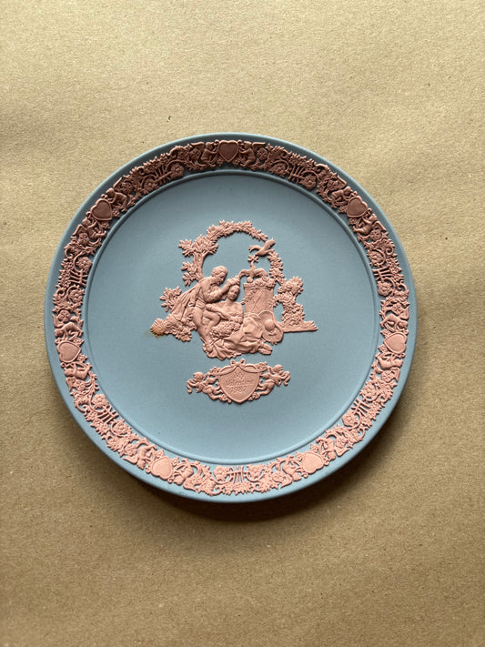 Reserved pink blue Mother plate Wedgwood