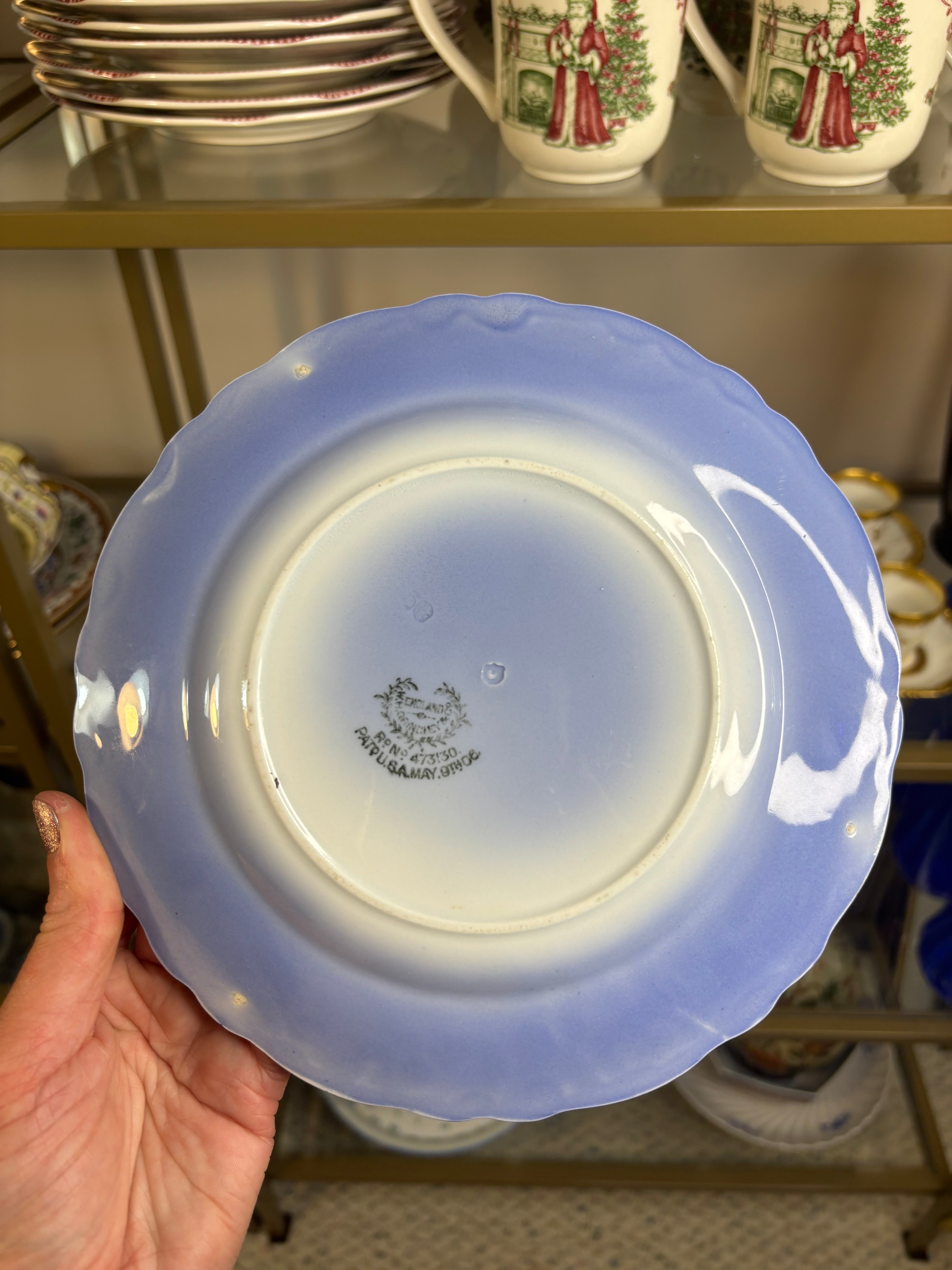 Lovely WH Grindley flow blue plate with gold! – Lillian Grey