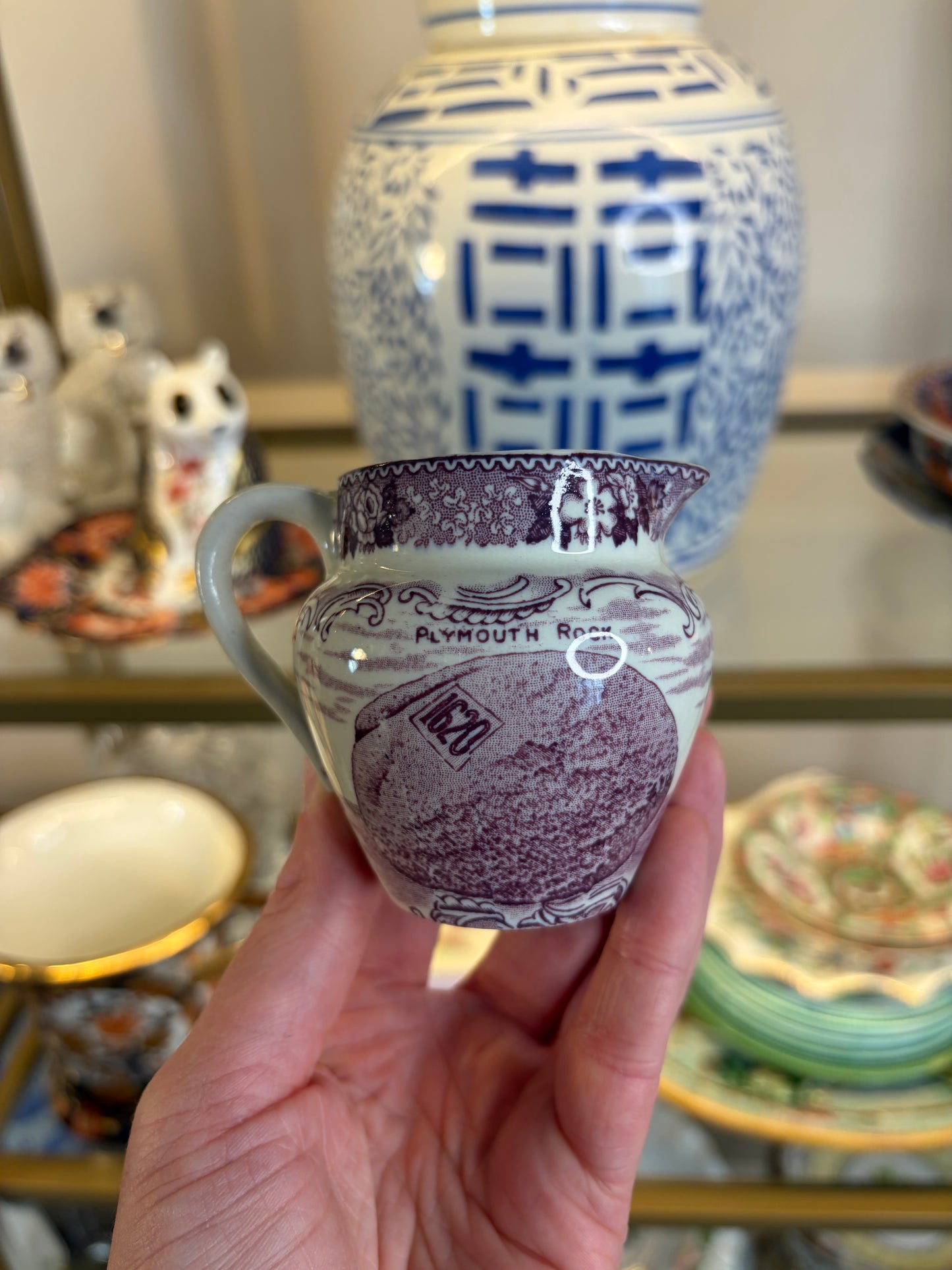 Lovely Staffordshire purple mini pitcher!
