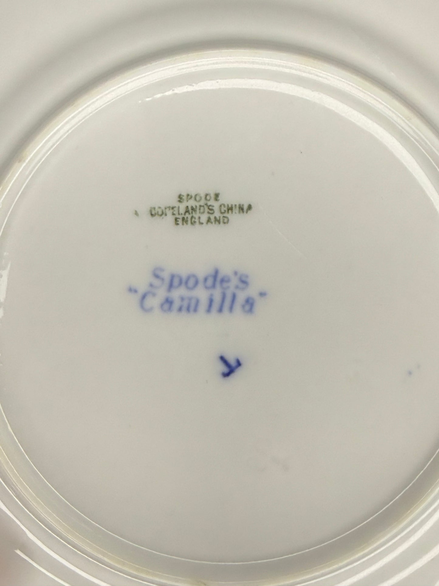 RESERVED - RARE Spode “Camilla” Bone China Blue & White Dinnerware Set – Scalloped Edge with Gilt Trim, Copeland’s China (10 Pieces)