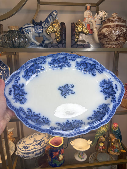Antique Johnson Bros. Flow Blue Princeton platter! Circa 1900-1912