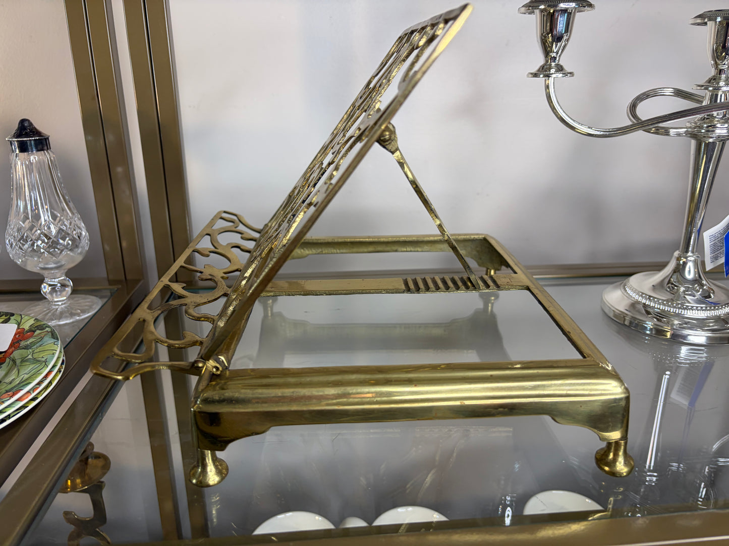 Lovely adjustable and foldable brass book stand!