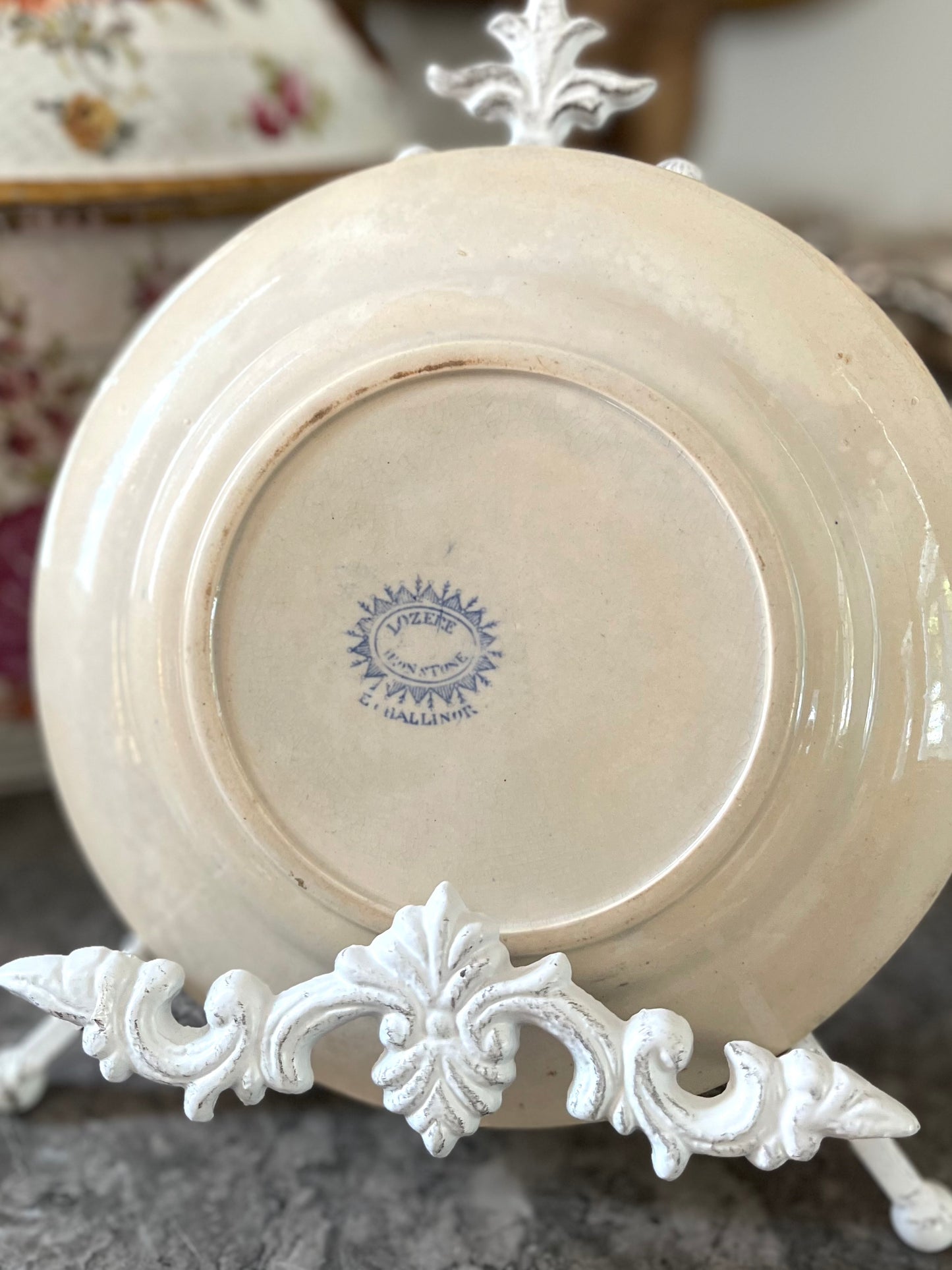 Live 08/04 Beautiful Edward Challinor “Lozère” Ironstone Transferware Plate | Staffordshire, England | Circa 1862–1867 7 1/2”