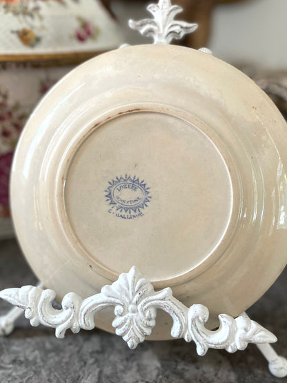 Live 08/04 Beautiful Edward Challinor “Lozère” Ironstone Transferware Plate | Staffordshire, England | Circa 1862–1867 7 1/2”