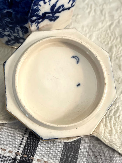 RESERVED - CASEY - Live 09/22 Exceptional 19th Century Doulton Burslem A4797 Blue & White Gilt Biscuit Jar – c.1891–1902 Biscuit #2