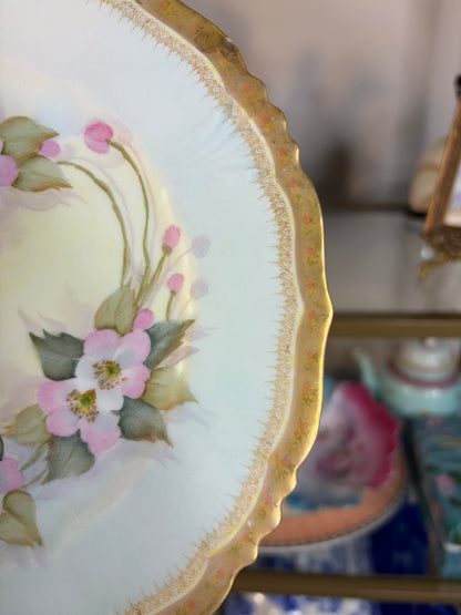 Lovely handpainted 1954 floral plate! As is!