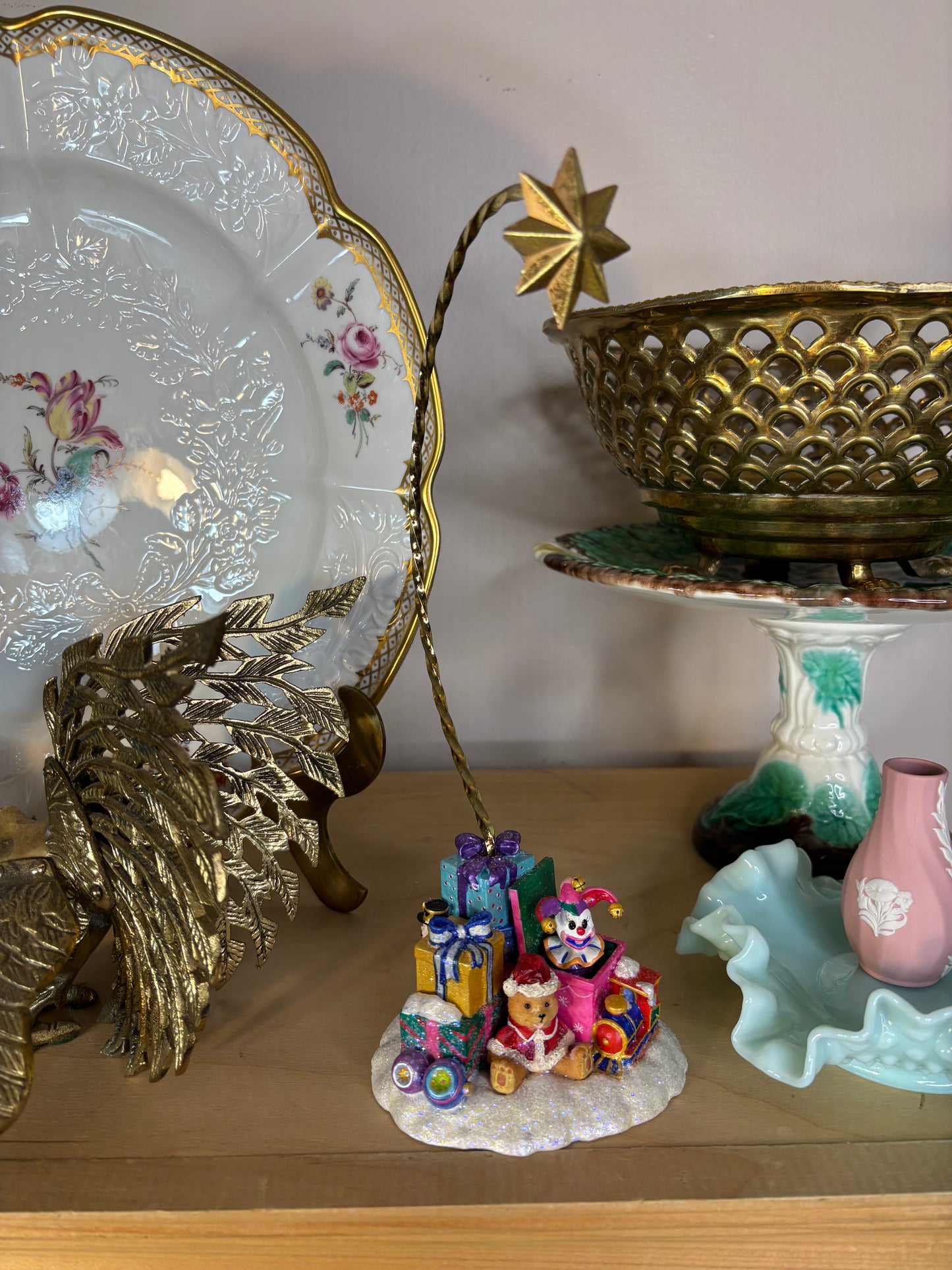 Radko ornament stand with toy box decor!