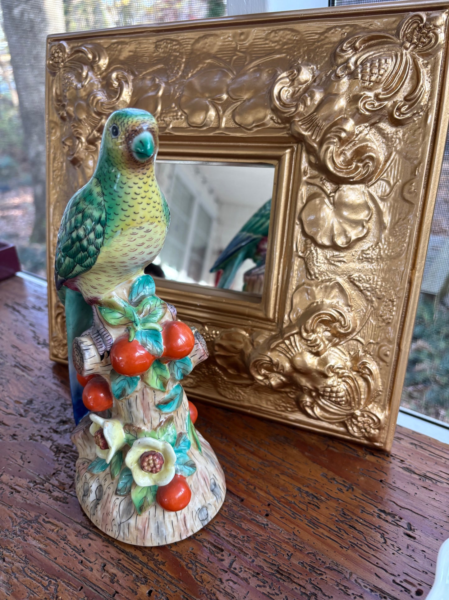 Andrea by Sadek parrot with flowers!