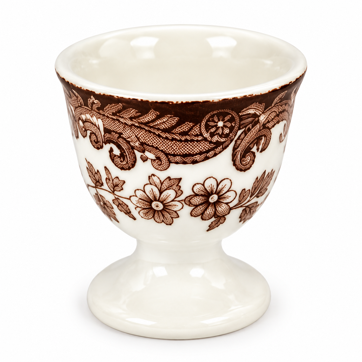 Set of 6 Vintage Royal Worcester Palissy Game Series Brown Transferware Egg Cups | England