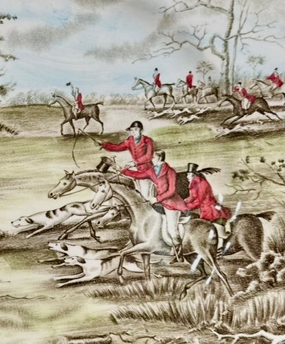 Vintage Johnson Brothers Tally Ho “View Haloo” Hunt Scene Service Plate | England, c. 1957–1974
