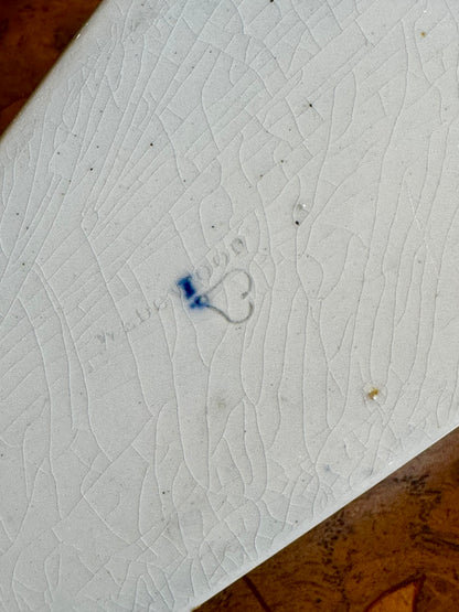 Antique Wedgwood Blue Transfer Pearlware Spoon Rest, Early 19th Century