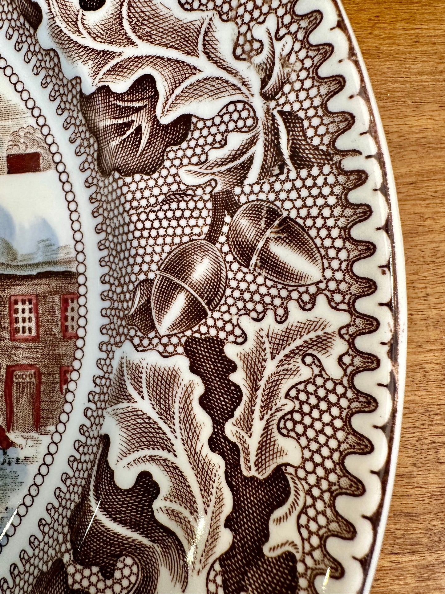 Vintage Johnson Brothers “Historic America" Holiday Platter, Made in England, 20"