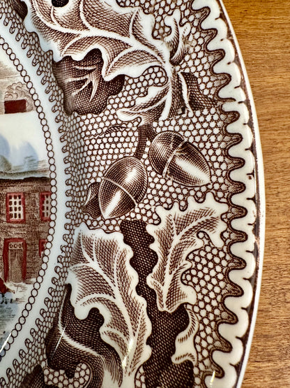 Vintage Johnson Brothers “Historic America" Holiday Platter, Made in England, 20"