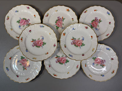 Gorgeous Hutschenreuther Moritzburg Dresden floral plates set of 8!