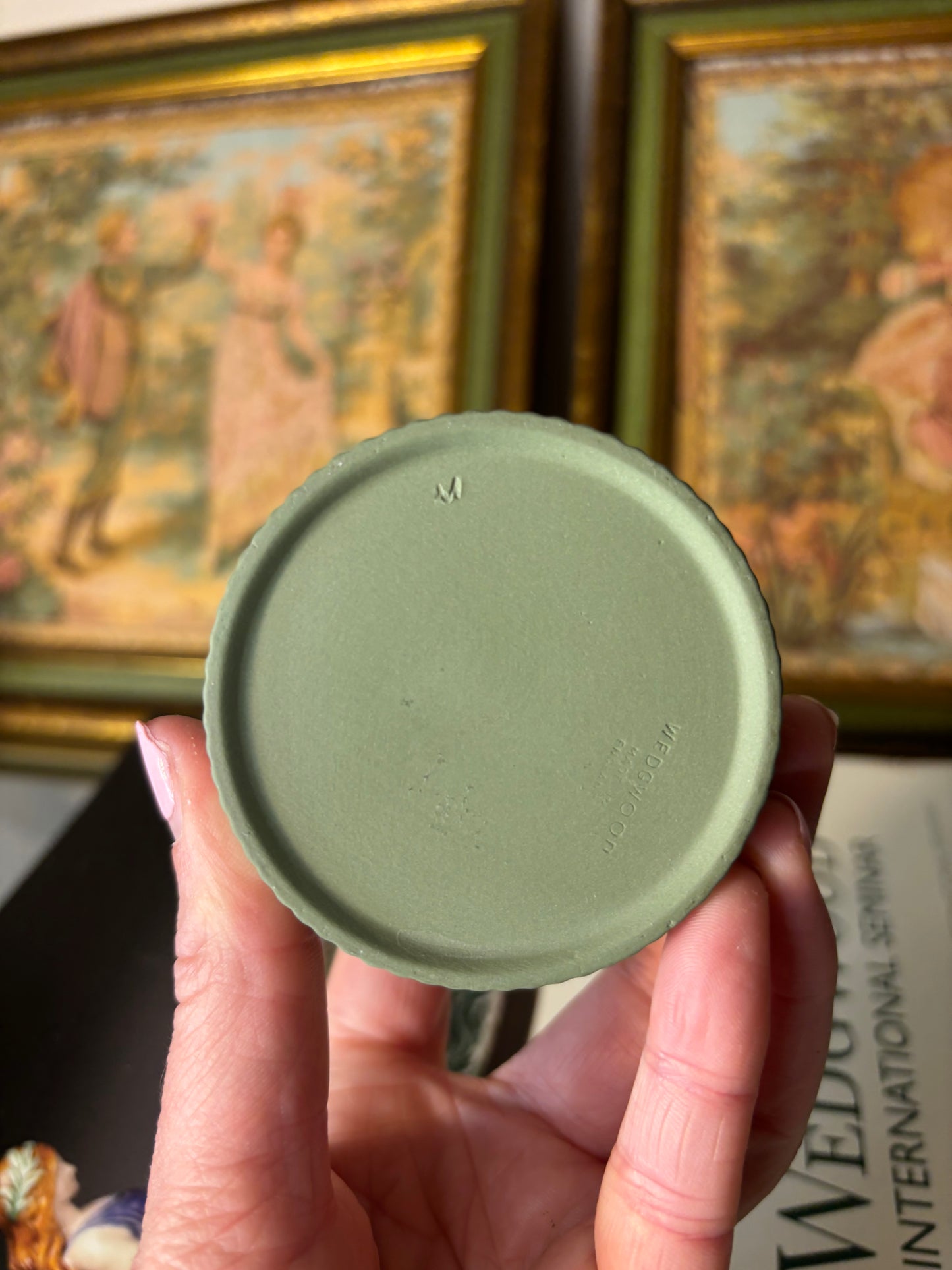 Wedgwood Jasperware Green trinket box!