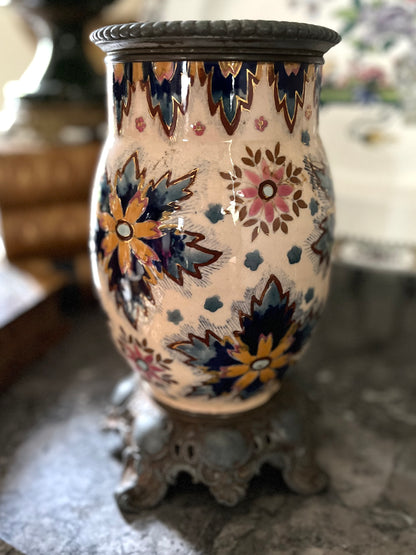 Live 06/15 Beautiful Antique French Lamp Base/Flower Frog