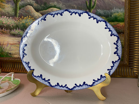 Beautiful Ralph Lauren Mandarin Blue and White Oval Platter - Excellent condition!