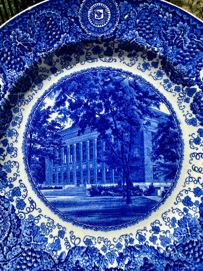 Wedgwood University of Michigan University Library Blue Transferware Plate | 10.25”