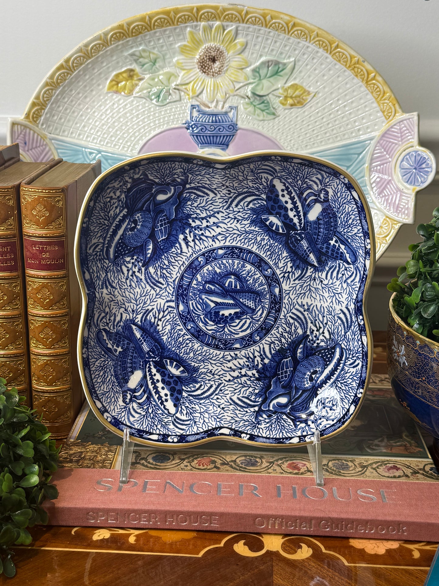 Mottahedeh Torquay Blue Transferware Square Dish | Winterthur Reproduction | England | 7.5” x 8”