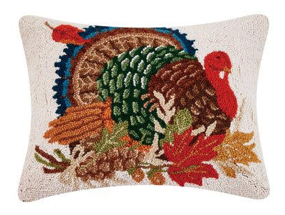 Turkey Wool Hook Pillow | 16" x 20" | Designed by Mary Lake Thompson