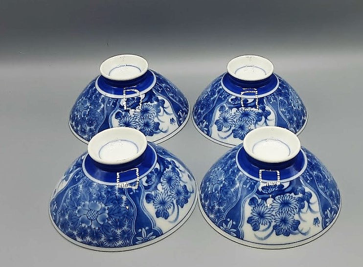 Blue and White Japanese Rice Bowls