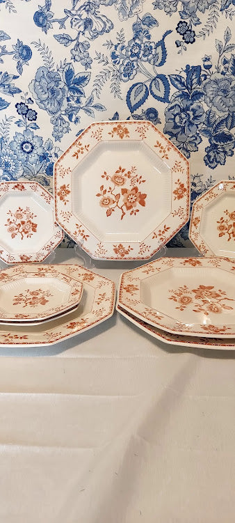 Floral Plate set of 8, by Independence Ironstone