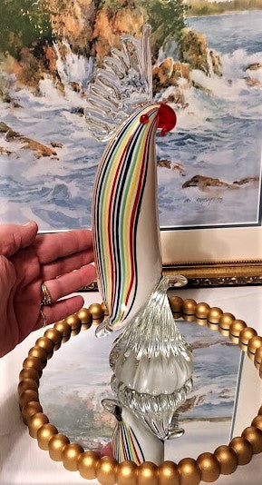 Vintage Murano Art Glass Cockatoo Sculpture