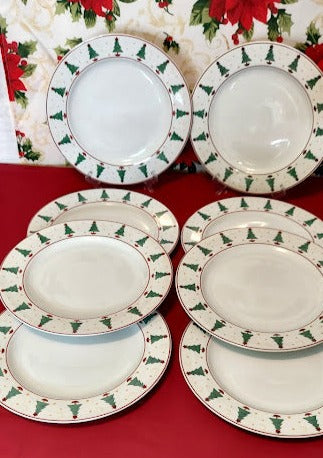 Sakura Vintage Debbie Mumm Magic of Santa Dinner Plates Set of 8