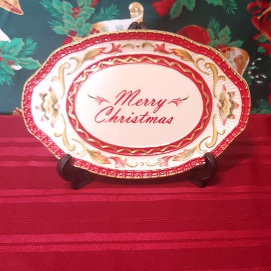 Christmas plate by Fitz and Floyd, Merry Christmas!
