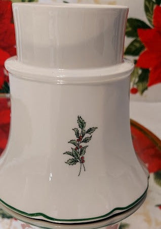 Nikko Christmas Hurricane lamp candle holder 10"