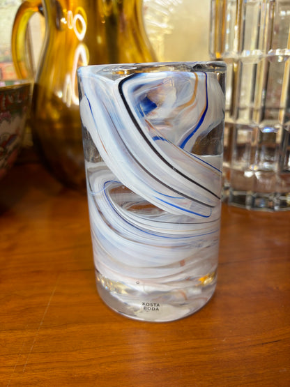 Lovely Kosta Boda swirled hand blown glass candleholder!
