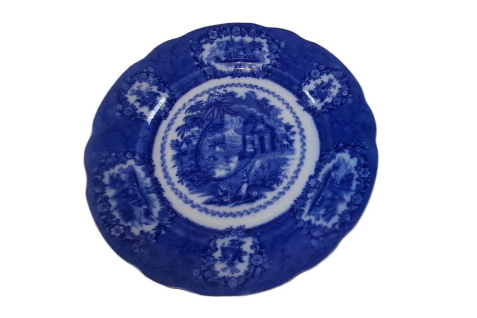 Flow Blue Plates, by William Ridgway, set of three, Stunning!!