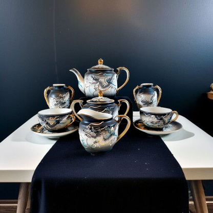 Vintage Japanese Moriage Dragonware, set of 9 pieces, Stunning!!