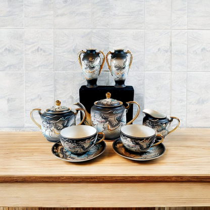 Vintage Japanese Moriage Dragonware, set of 9 pieces, Stunning!!