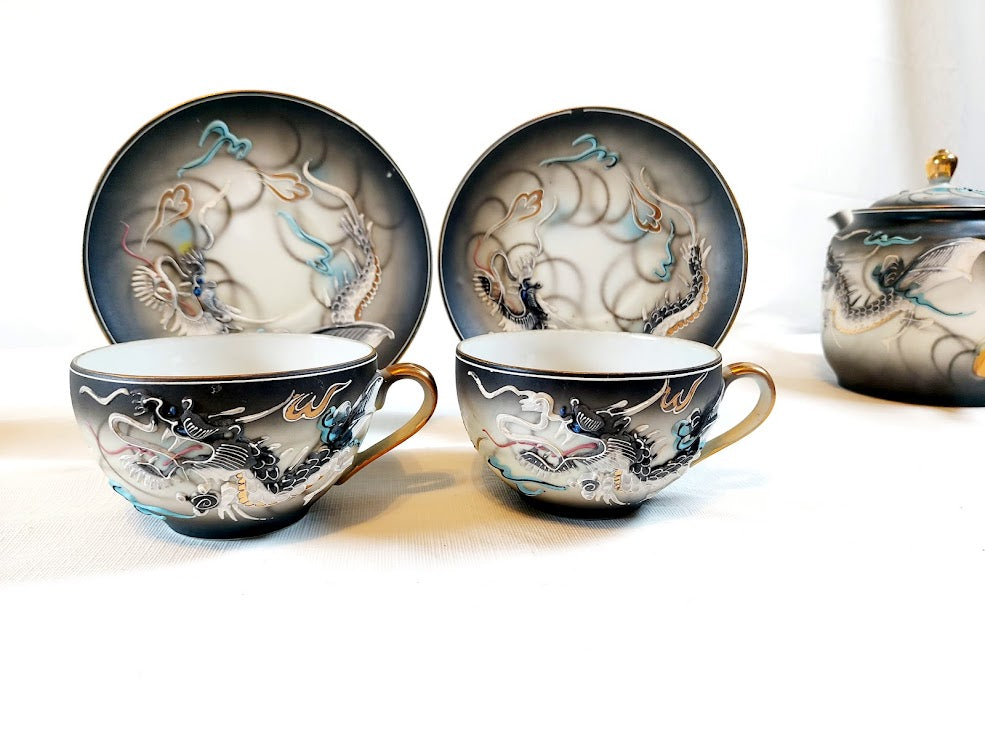 Vintage Japanese Moriage Dragonware, set of 9 pieces, Stunning!!