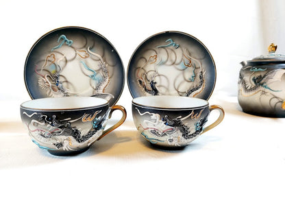 Vintage Japanese Moriage Dragonware, set of 9 pieces, Stunning!!
